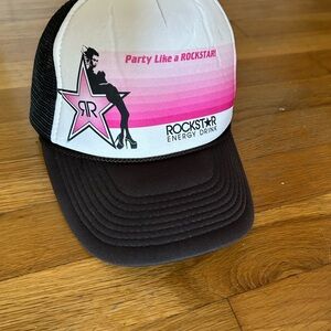 Rockstar Energy Drink Trucker Hat with Pink Graphic